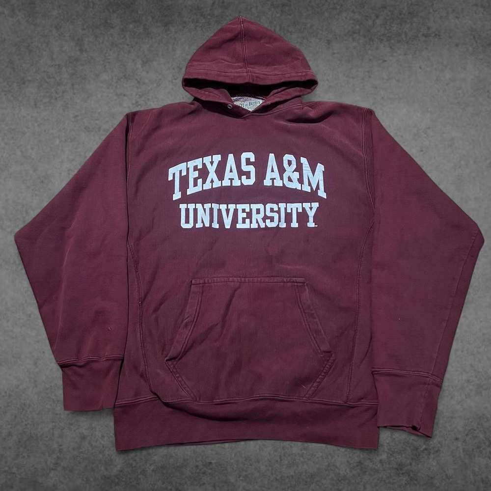 Steve & Barry Texas A&M University Heavyweight Hoodie Burgundy Y2K Mens L